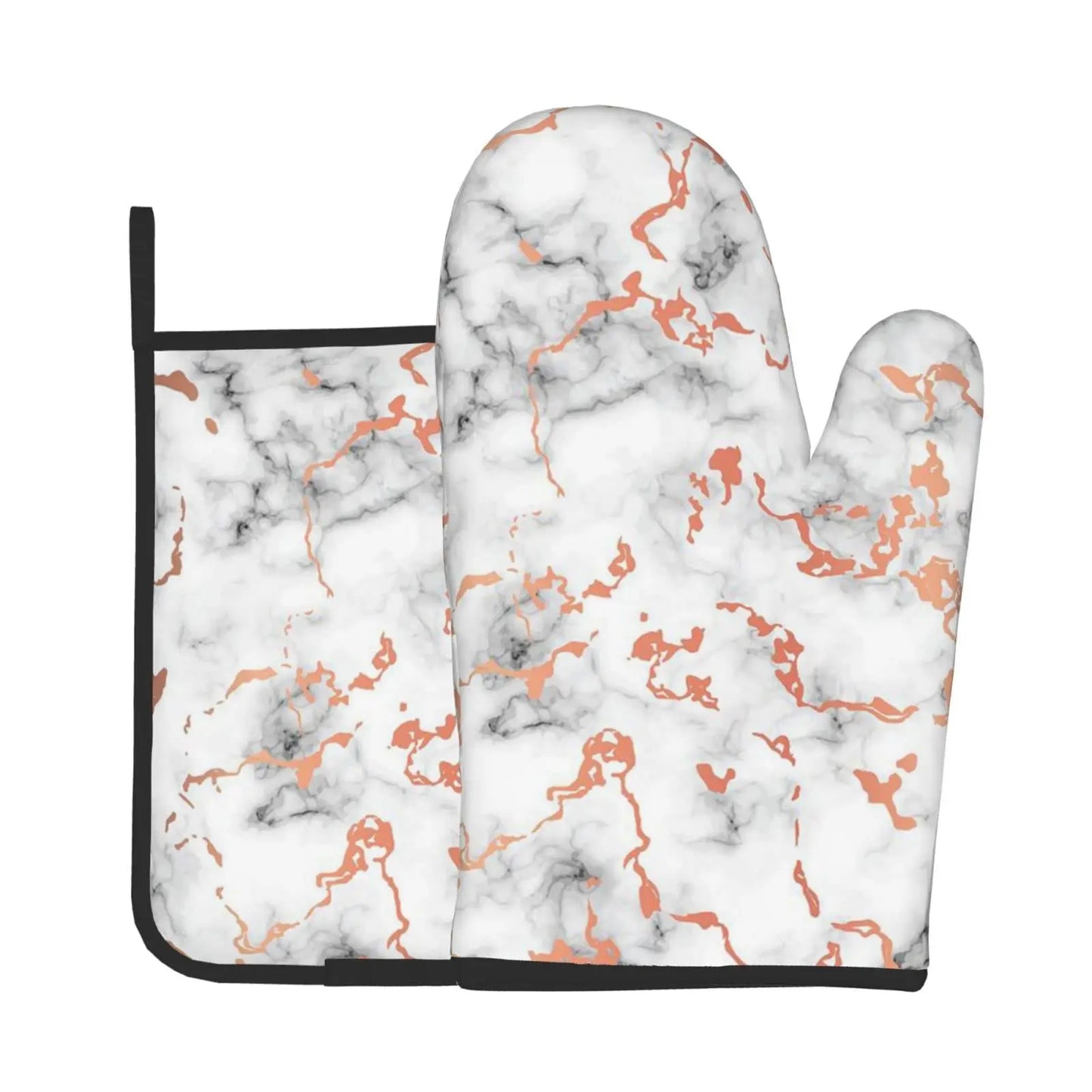 Marble Design Oven Mitt and Pot Holder Set