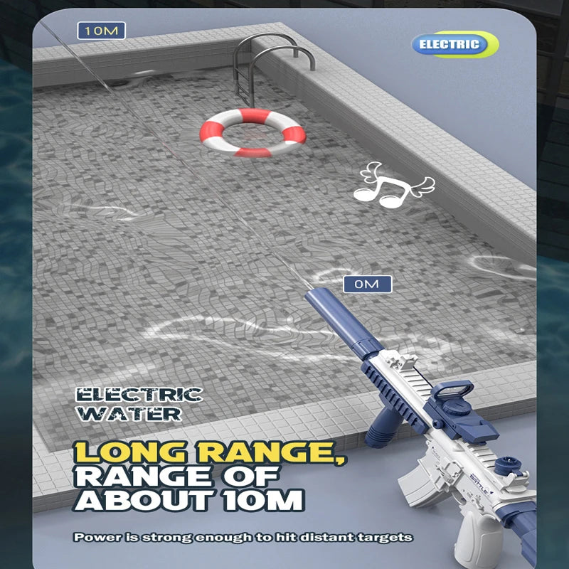 Long Range Electric Water Gun - Michef's Outside