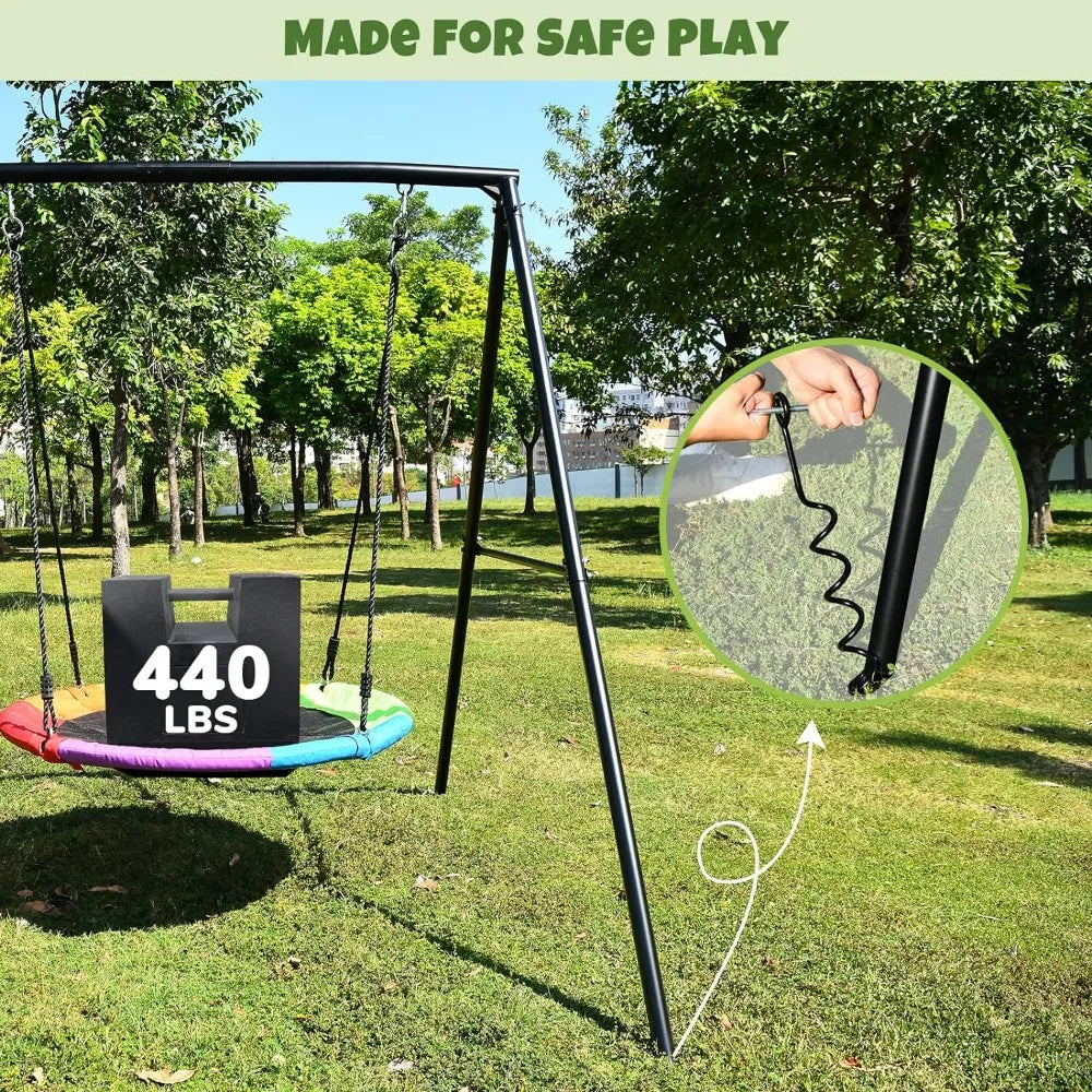 Swing Set With 40 Inch Saucer