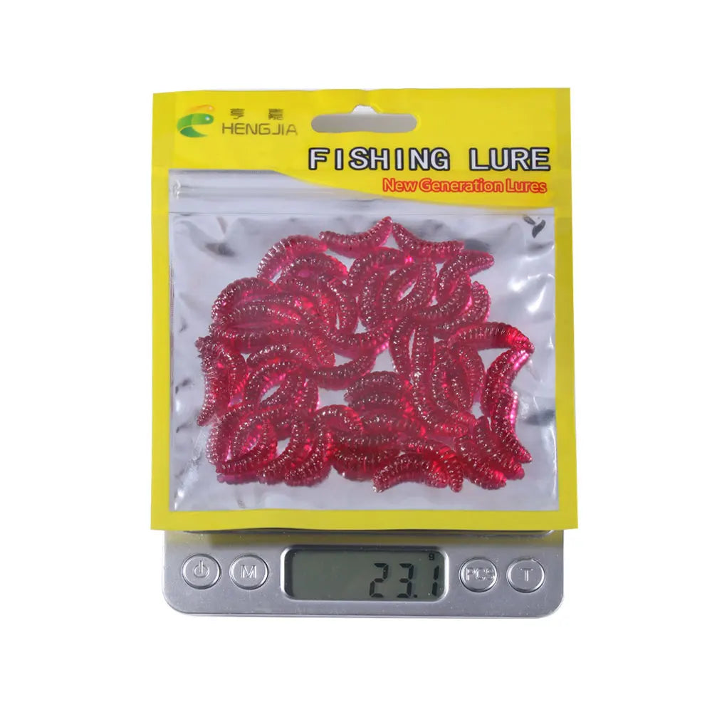 50PCS/bag Maggot Grub Soft Lure Baits