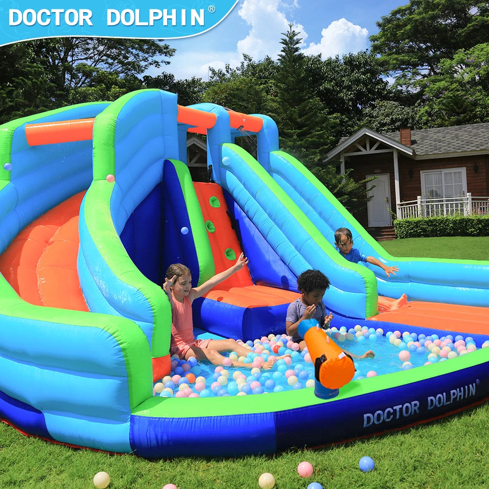 Double Slide Water Playhouse - Michef's Outside