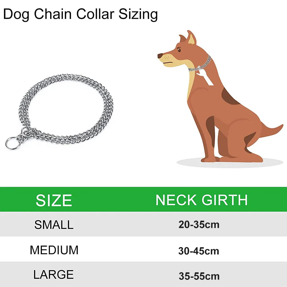 Double Row Stainless Steel Chain Slip Collar