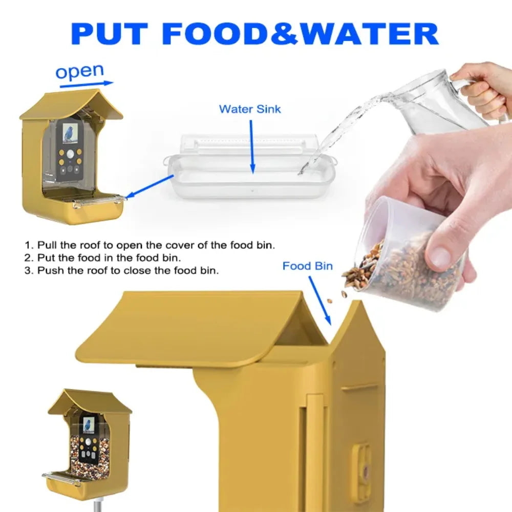 Waterproof Smart Window Bird Feeder with Camera