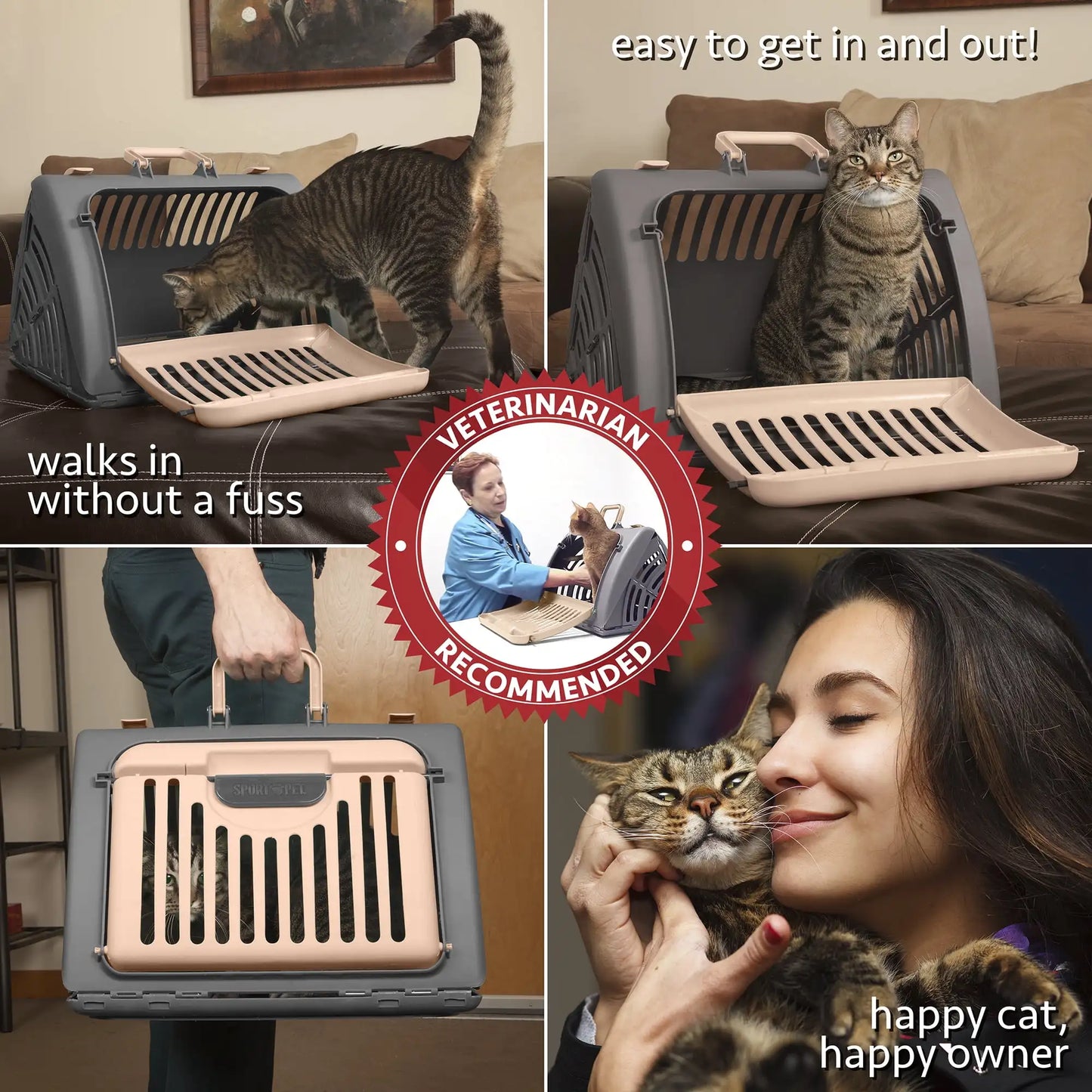 Foldable Plastic Travel Cat Carrier