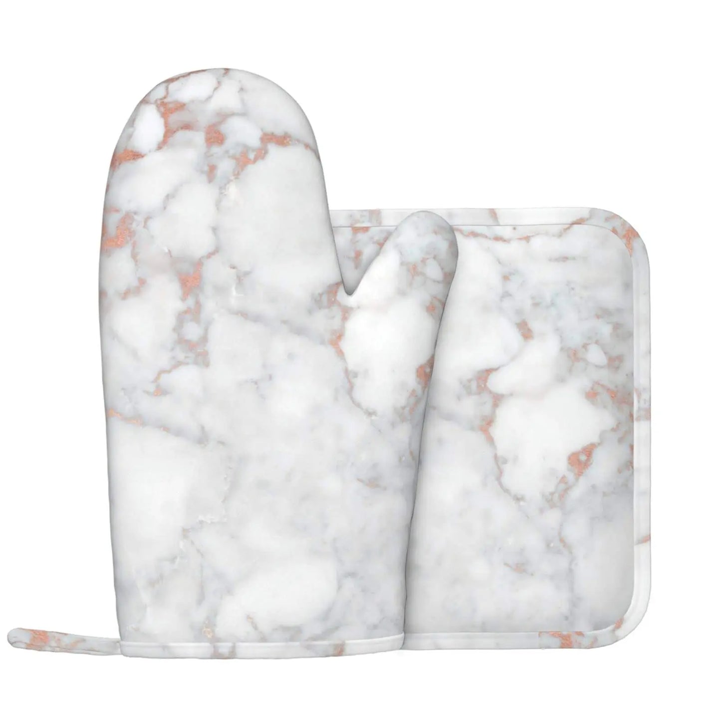 Marble Design Oven Mitt and Pot Holder Set