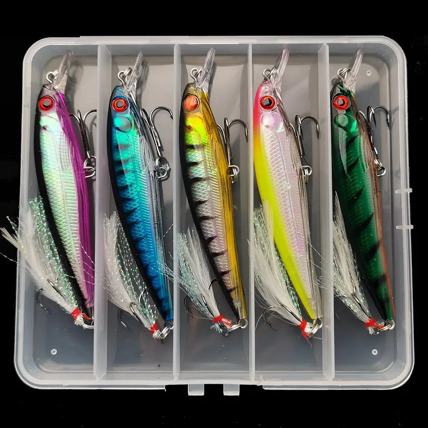 5pcs/box Laser 3D Eyes Bionic Minnow Fishing Lures