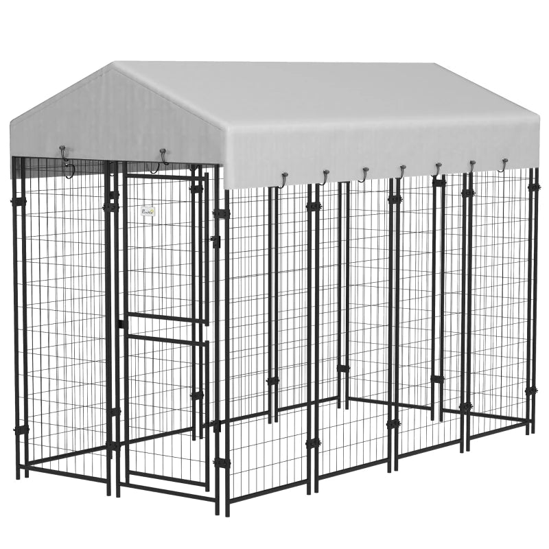 Outdoor Dog Kennel with Canopy - Michef's Outside