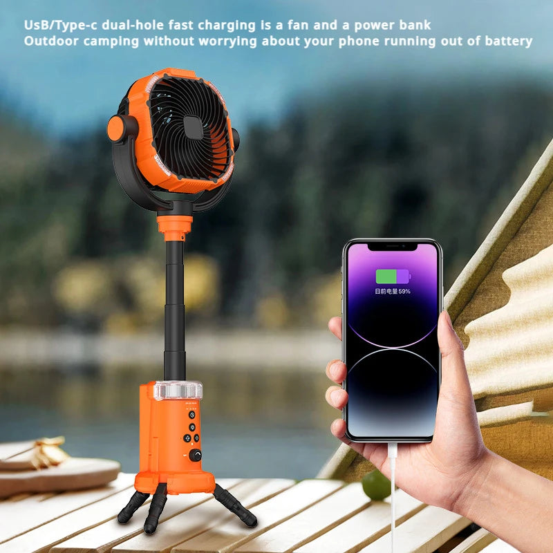 Powerful Fan Light Portable Camping Fan with Remote Control