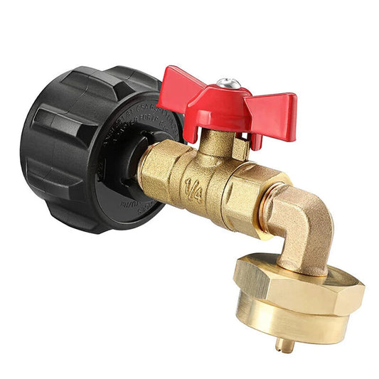 90 Degree Propane Refill Pressure Elbow Adapter And ON-Off Control Valve