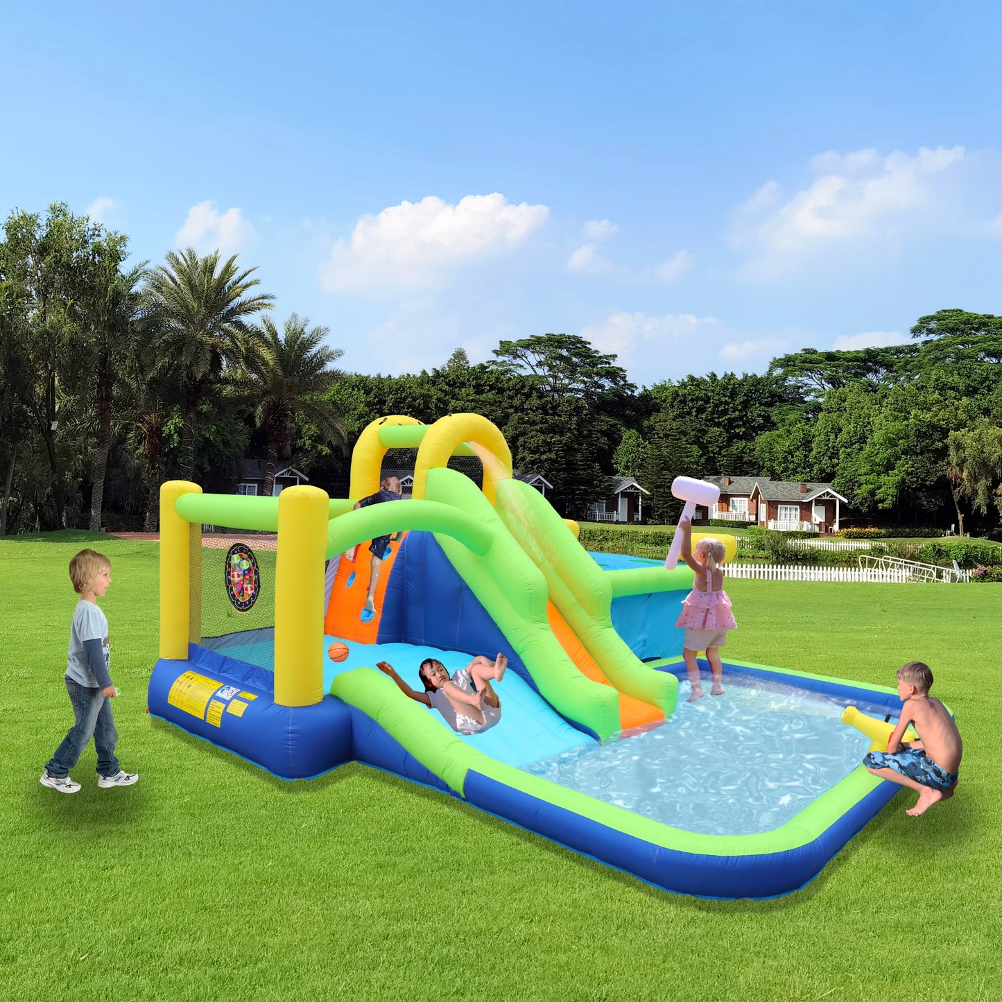 Inflatable Water Park Bouncing House - Michef's Outside