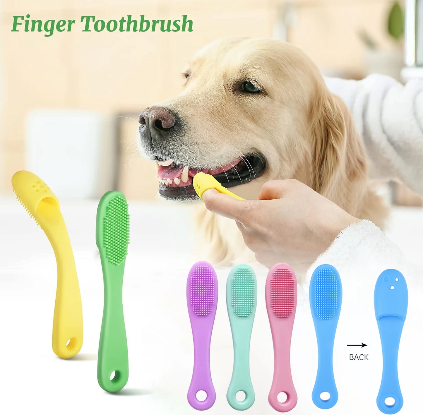 Soft Pet Finger Toothbrush Food Grade Silicone Brush