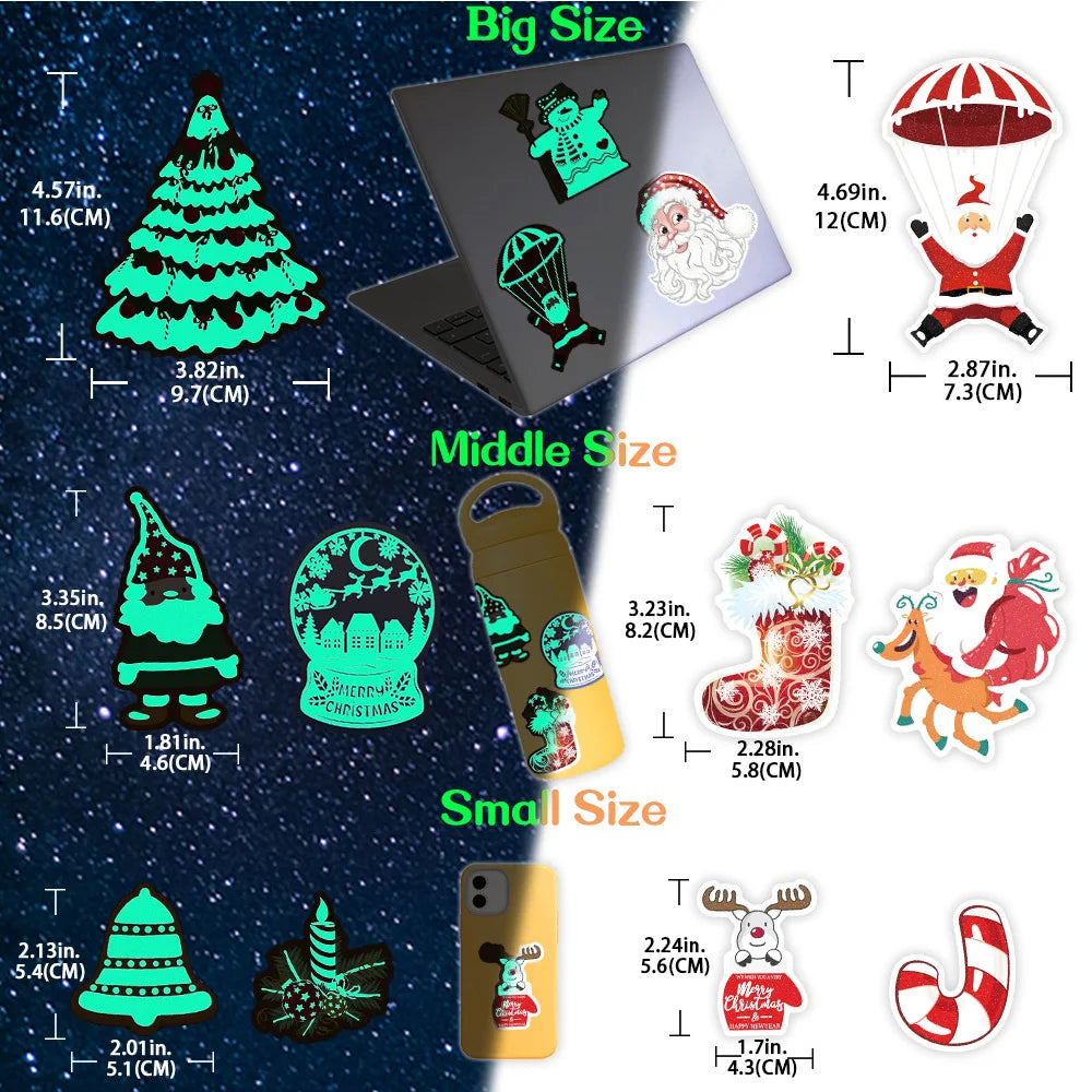 Glow in The Dark Winter Theme Stickers