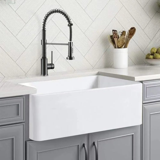 Porcelain Farm Sink - Michef's Outside