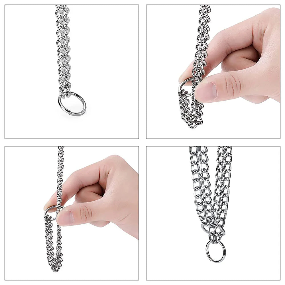 Double Row Stainless Steel Chain Slip Collar