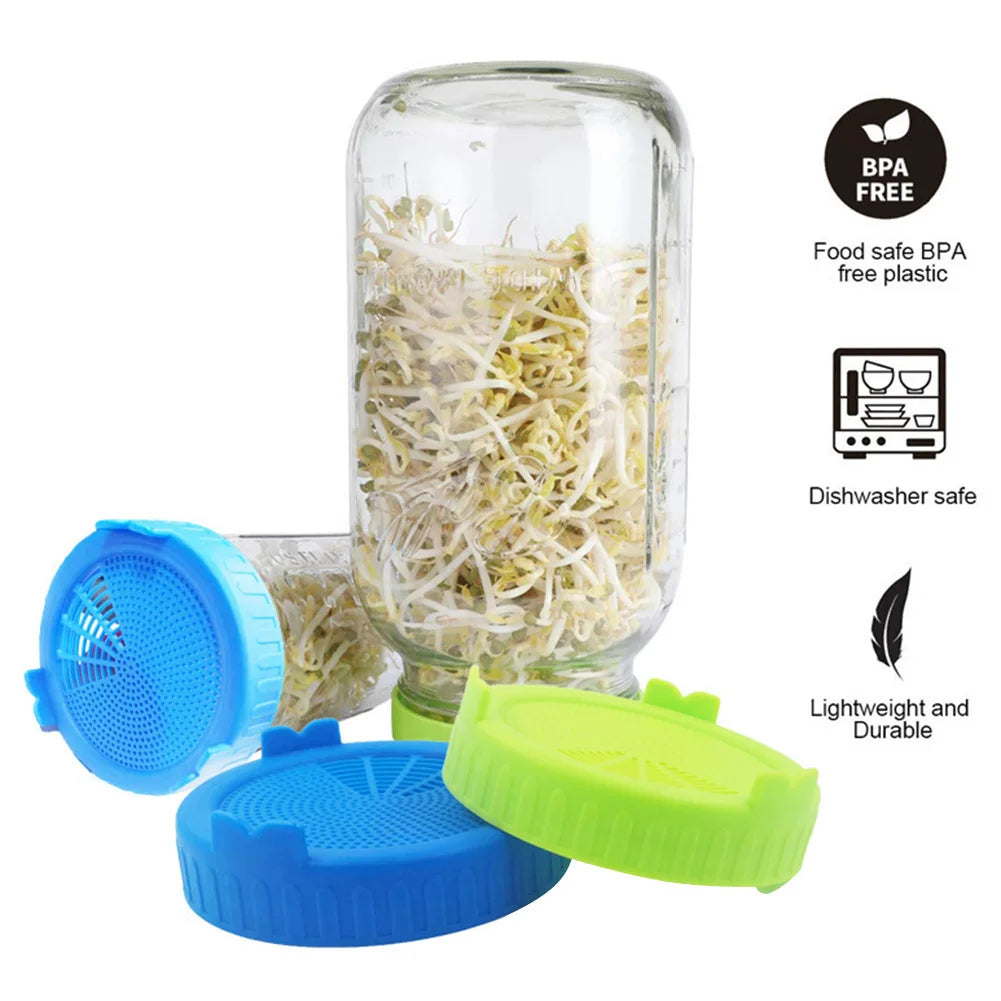 Wide Mouth Plastic Mason Jar Sprouting Lid