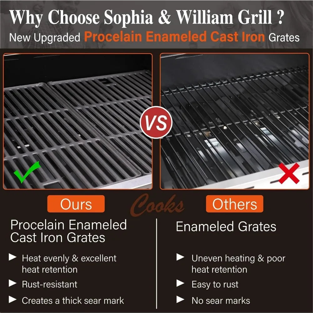 Sophia & William 4-Burner Gas Grill with Side Burner