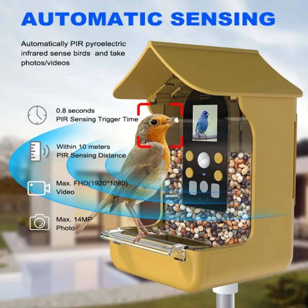 Waterproof Smart Window Bird Feeder with Camera