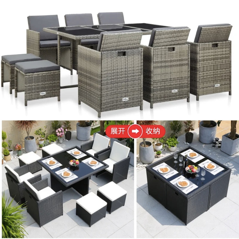 Patio Dining Sets, 5pcs/9pcs Outdoor - Michef's Outside