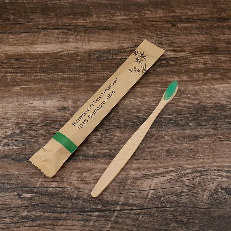 10pcs Bamboo Colorful Toothbrush