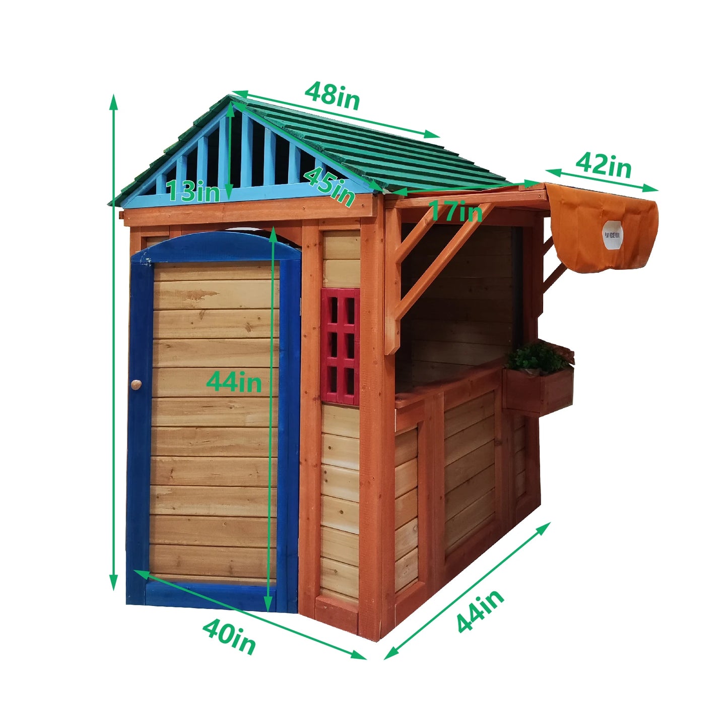 Solid Wood Game House - Michef's Outside