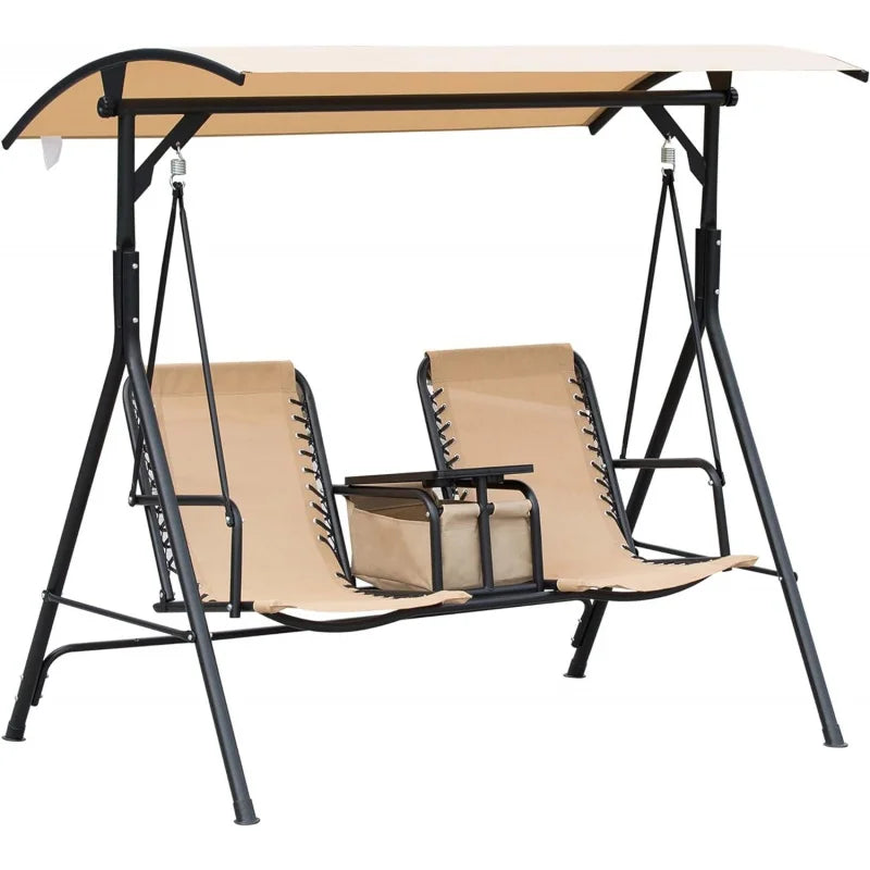 2-Seat Outdoor Canopy Swing Glider - Michef's Outside