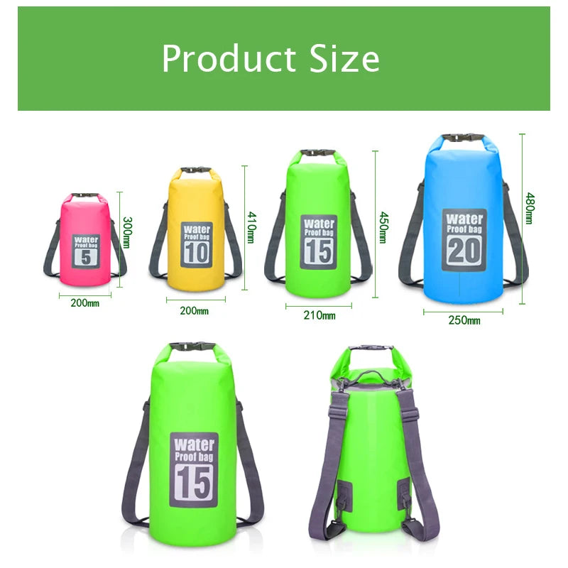 PVC Waterproof Dry Bag 5L/10L/15L/20L/30L Backpack