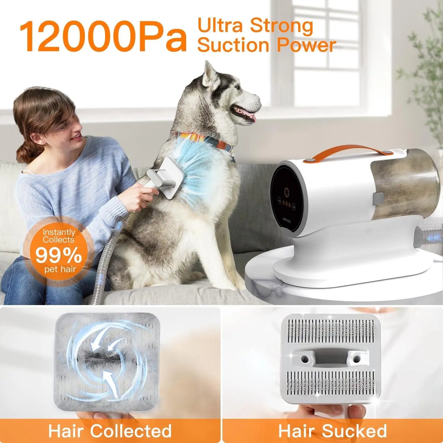 Dog Hair Vacuum & Grooming Kit