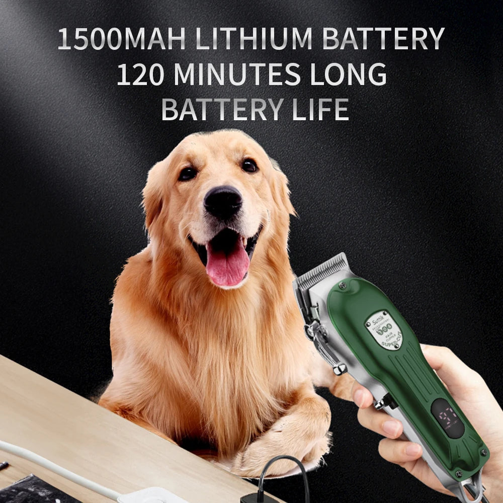 Professional Dog Hair Clipper All Metal Rechargeable Pet Trimmer