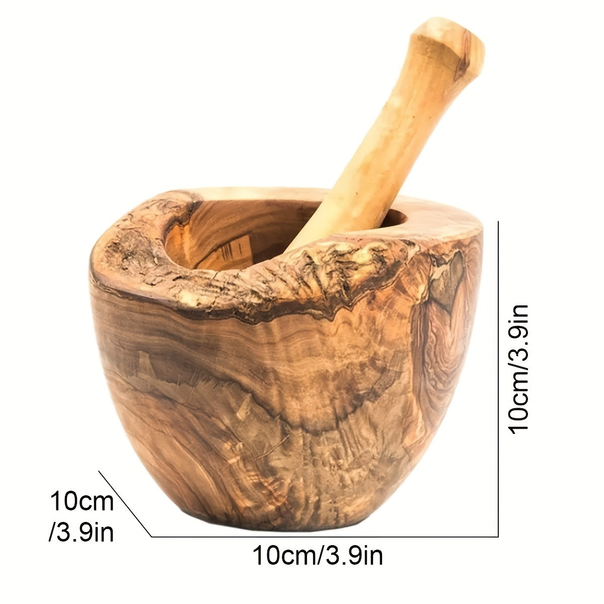 Olive Wood Rustic Mortar and Pestle