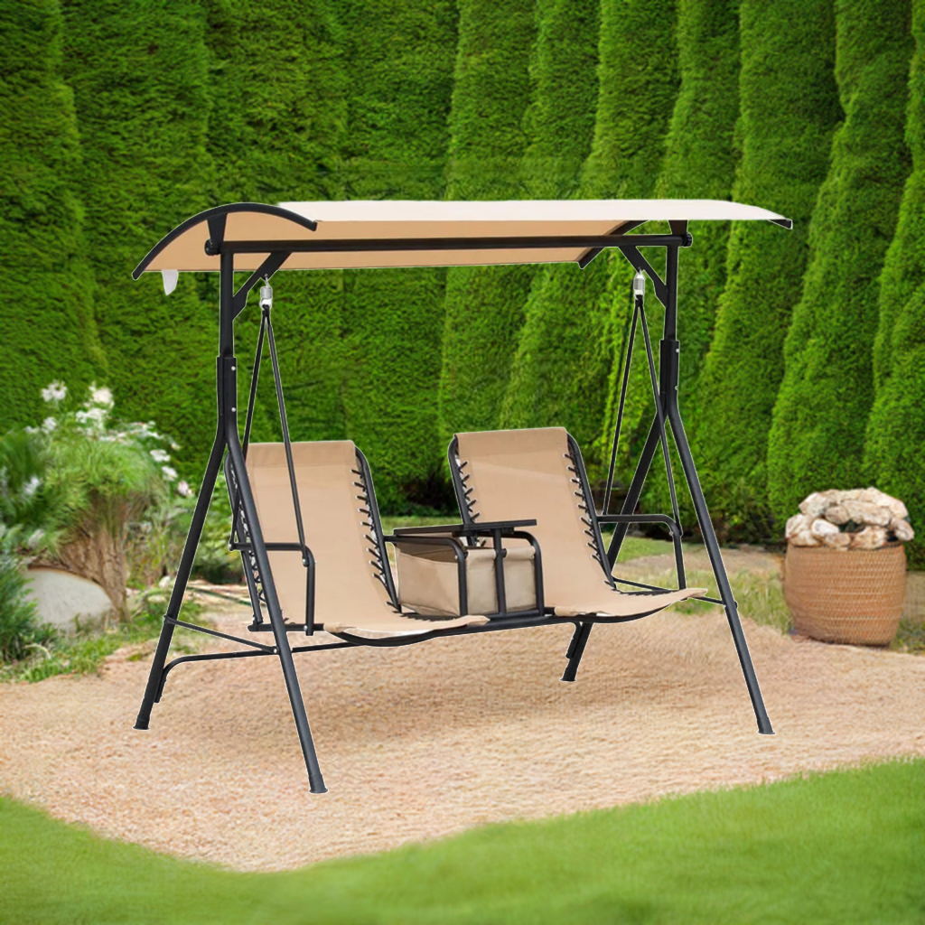 2-Seat Outdoor Canopy Swing Glider