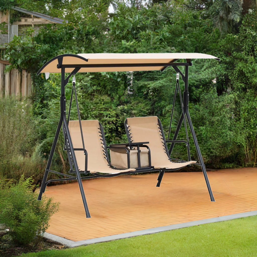 2-Seat Outdoor Canopy Swing Glider